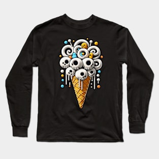 ice cream cone with candy skulls Long Sleeve T-Shirt